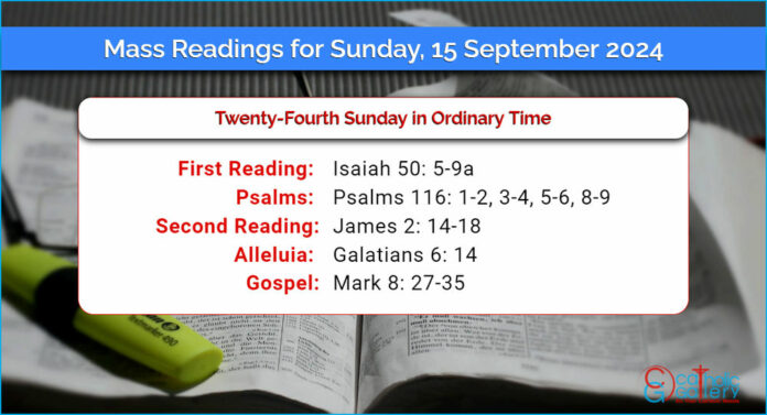 Daily Mass Readings For Sunday 15 September 2024 Catholic Gallery