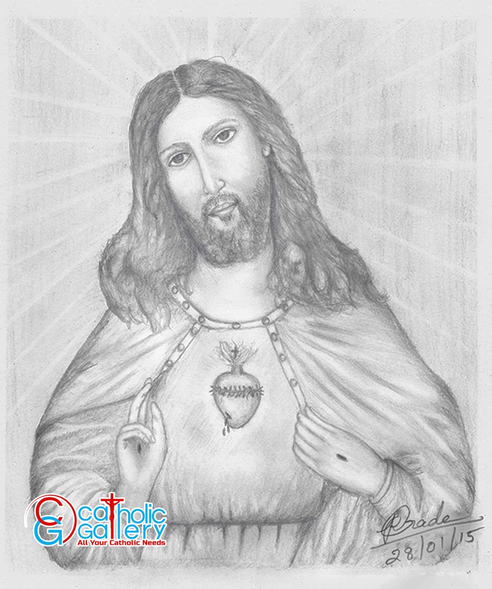Pencil art of Mother Mary and Jesus by Jassica Misquith