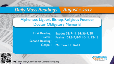 Daily Mass Readings – 1 August 2017 – Tuesday