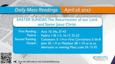Daily Mass Readings – 16 April 2017 – Sunday