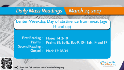 Daily Mass Readings – 24 March 2017 – Friday