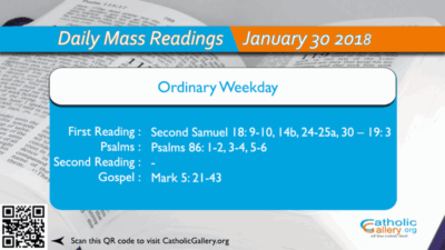 Daily Mass Readings – 30 January 2018 – Tuesday