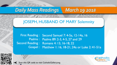 Daily Mass Readings – 19 March 2018 – Monday