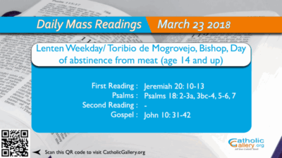 Daily Mass Readings – 23 March 2018 – Friday
