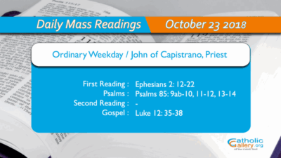 Daily Mass Readings – 23 October 2018 – Tuesday