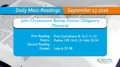 Daily Mass Readings – 13 September 2018 – Thursday