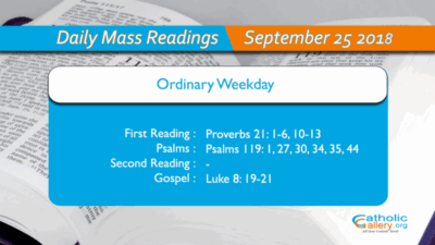 Daily Mass Readings – 25 September 2018 – Tuesday