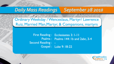 Daily Mass Readings – 28 September 2018 – Friday