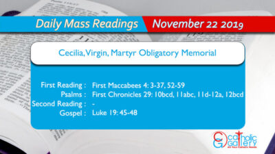 Daily Mass Readings – 22 November 2019 – Friday