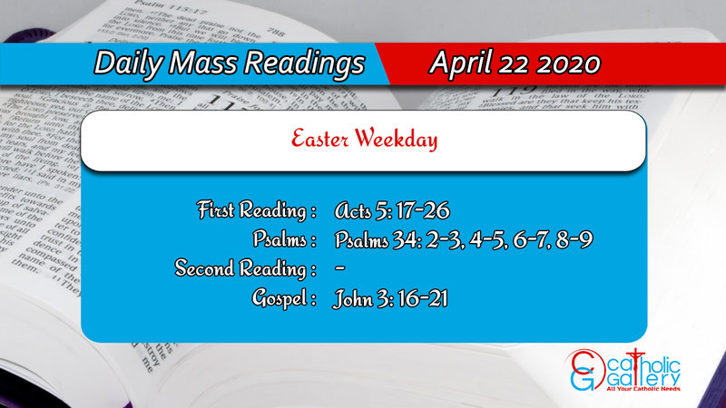 Daily Mass Readings Wednesday 22 April 2020 Today Devotional