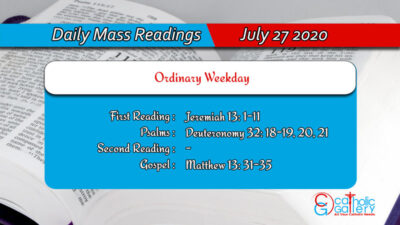 Daily Mass Readings for Monday, 27 July 2020