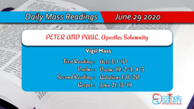 Daily Mass Readings for Monday, 29 June 2020 – Vigil