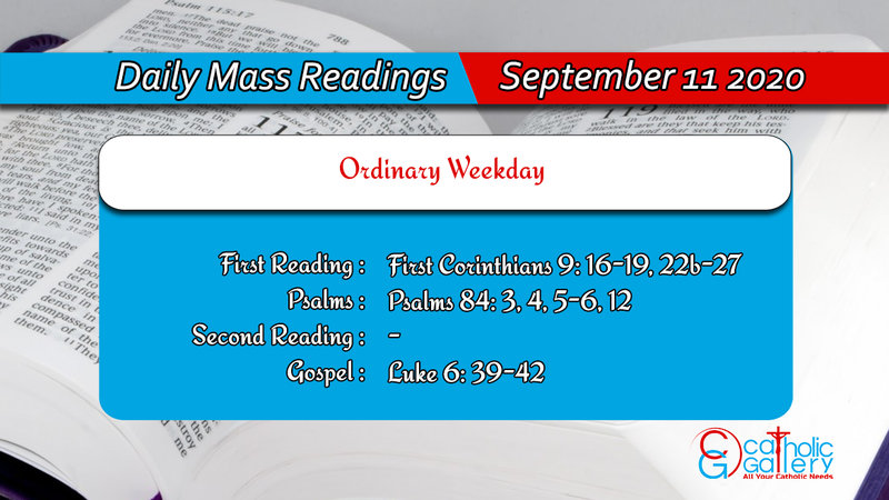 Catholic Daily Mass Readings 11th September 2020 Today Friday