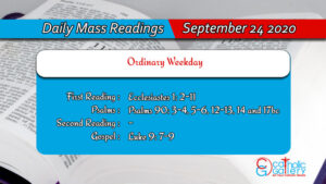 Daily Mass Readings for Thursday, 24 September 2020