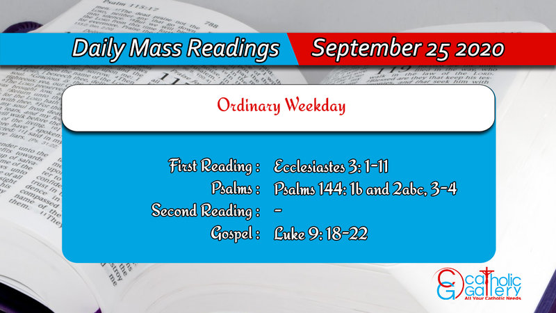 Catholic Daily Mass Readings 25th September 2020 Friday