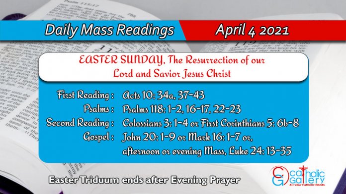 Daily Mass Readings For Sunday, 4 April 2021 - Catholic Gallery