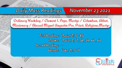 Daily Mass Readings for Tuesday, 23 November 2021