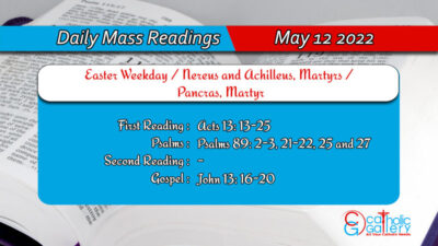 Daily Mass Readings for Thursday, 12 May 2022