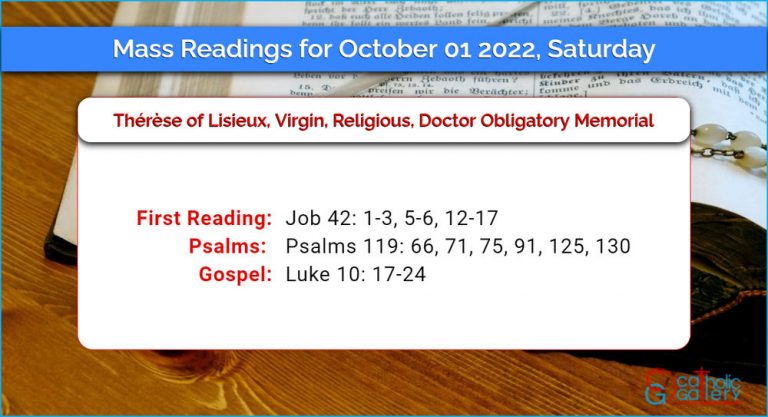 Daily Mass Readings for Saturday, 1 October 2022