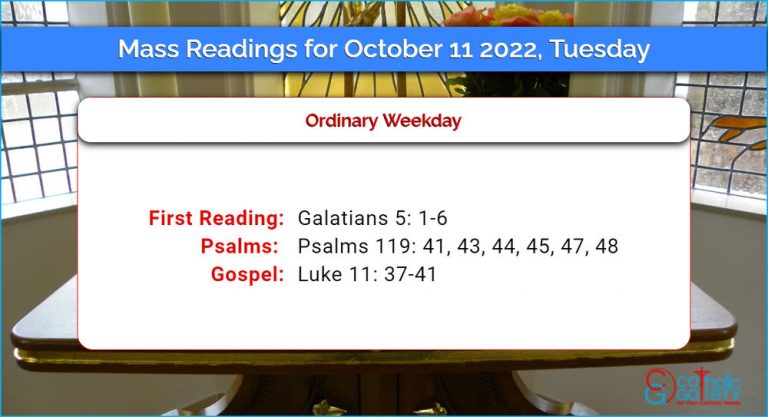 Daily Mass Readings for Tuesday, 11 October 2022