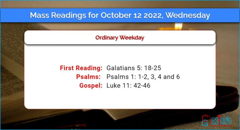 Daily Mass Readings for Wednesday, 12 October 2022