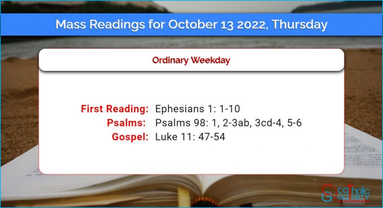 Daily Mass Readings for Thursday, 13 October 2022