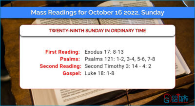 Daily Mass Readings for Sunday, 16 October 2022