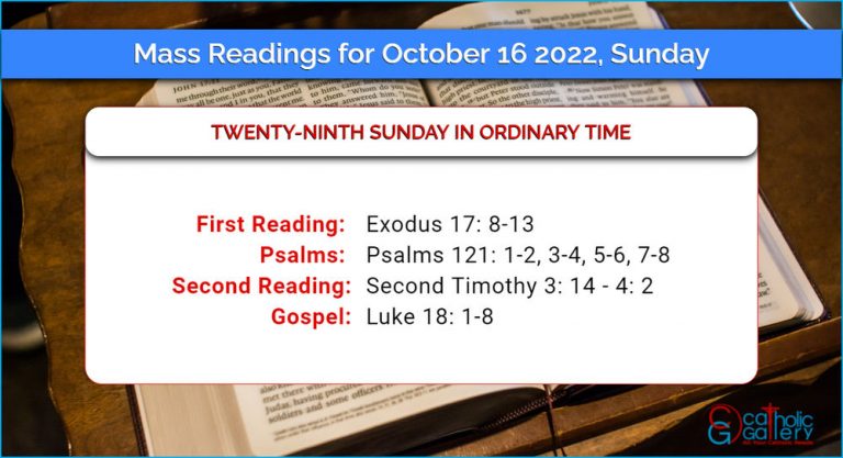 Daily Mass Readings for Sunday, 16 October 2022