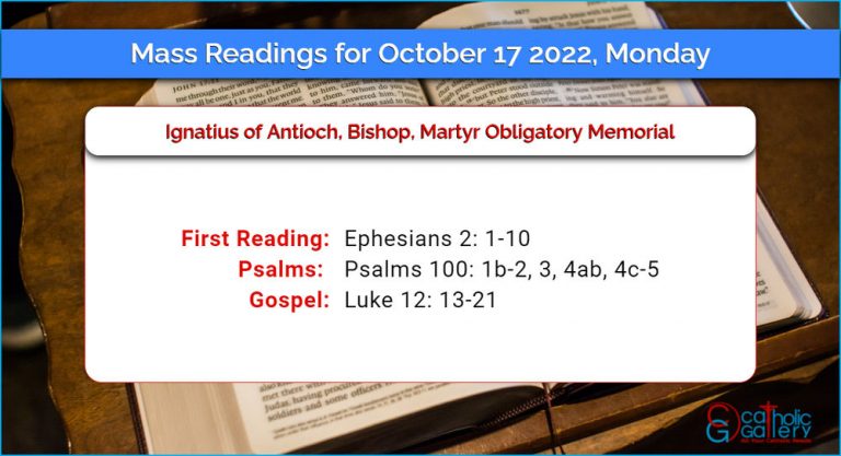 Daily Mass Readings for Monday, 17 October 2022