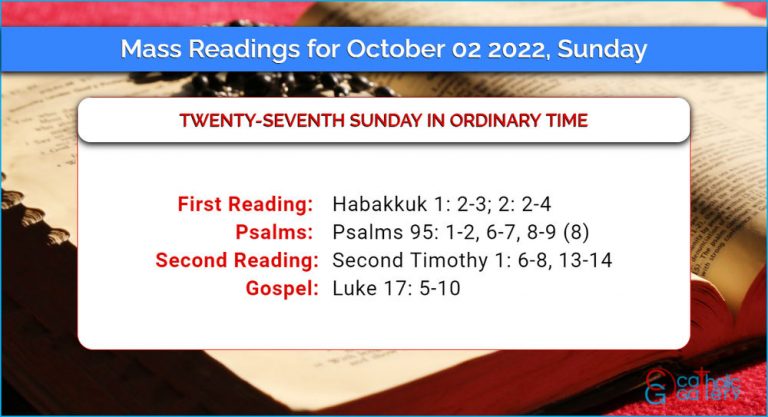 Daily Mass Readings for Sunday, 2 October 2022