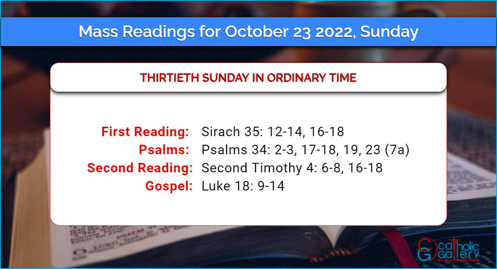Sunday Daily Mass Readings 23 October 2022