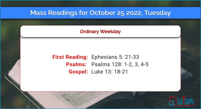 Daily Mass Readings for Tuesday, 25 October 2022