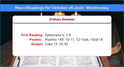 Daily Mass Readings for Wednesday, 26 October 2022