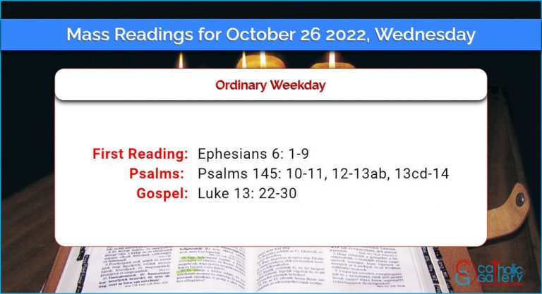 Daily Mass Readings for Wednesday, 26 October 2022