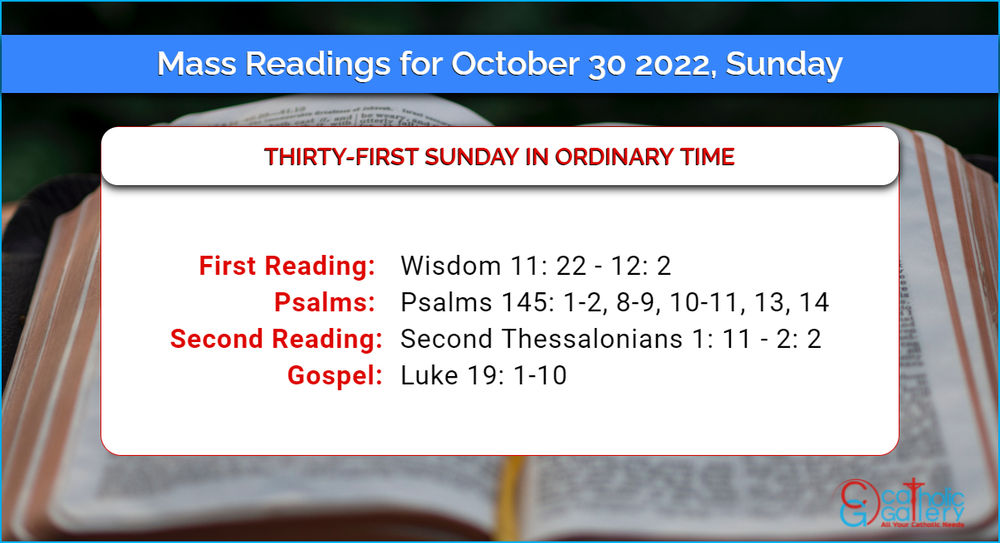 Daily Mass Readings 30th October 2022, Sunday