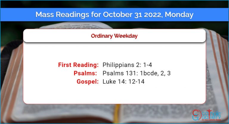 Daily Mass Readings for Monday, 31 October 2022