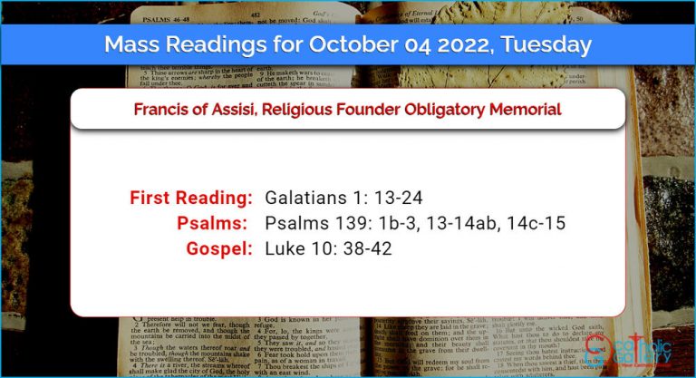 Daily Mass Readings for Tuesday, 4 October 2022