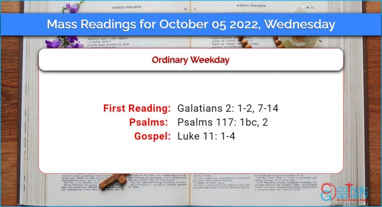 Daily Mass Readings for Wednesday, 5 October 2022
