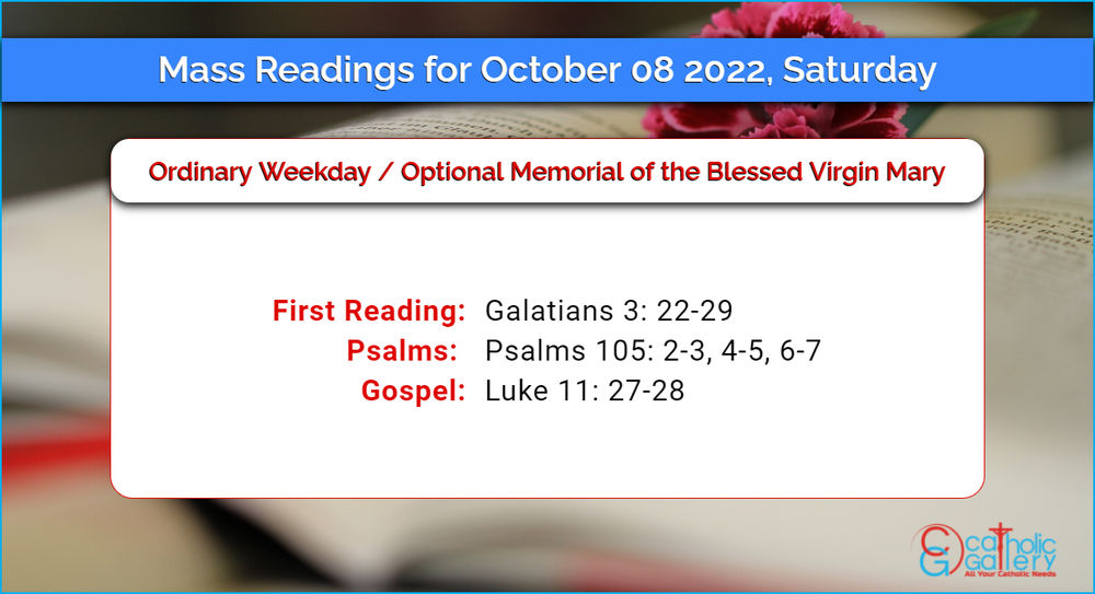 Daily Mass Readings 8 October 2022 Saturday
