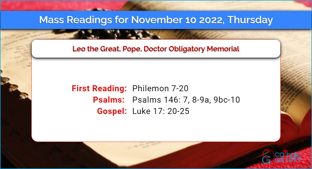 Daily Mass Readings 10 November 2022 Thursday