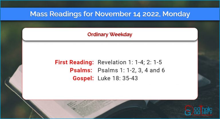 Daily Mass Readings for Monday, 14 November 2022
