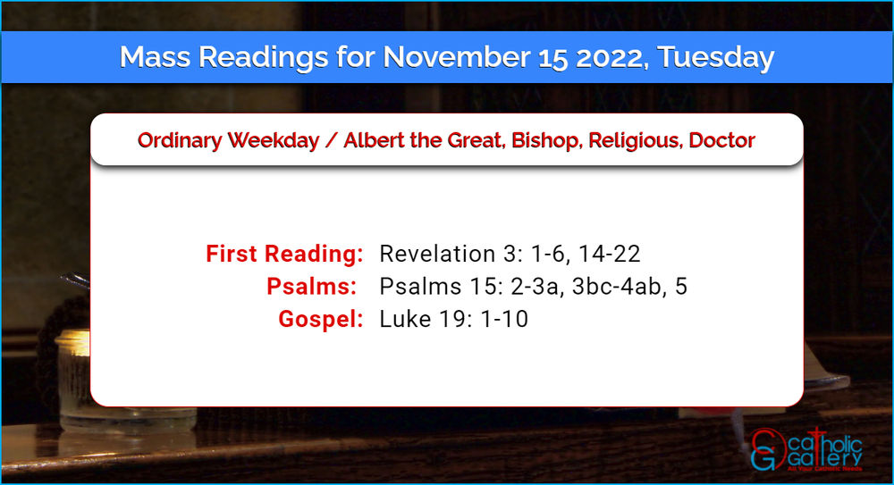 Catholic Daily Mass Readings 15th November 2022 (Tuesday)