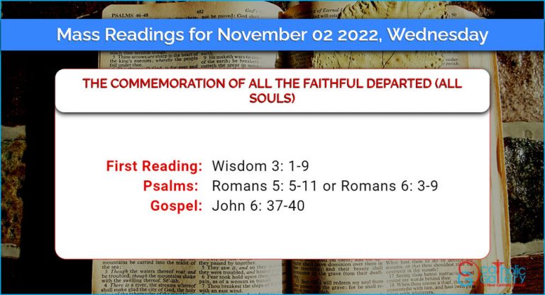 Daily Mass Readings for Wednesday, 2 November 2022