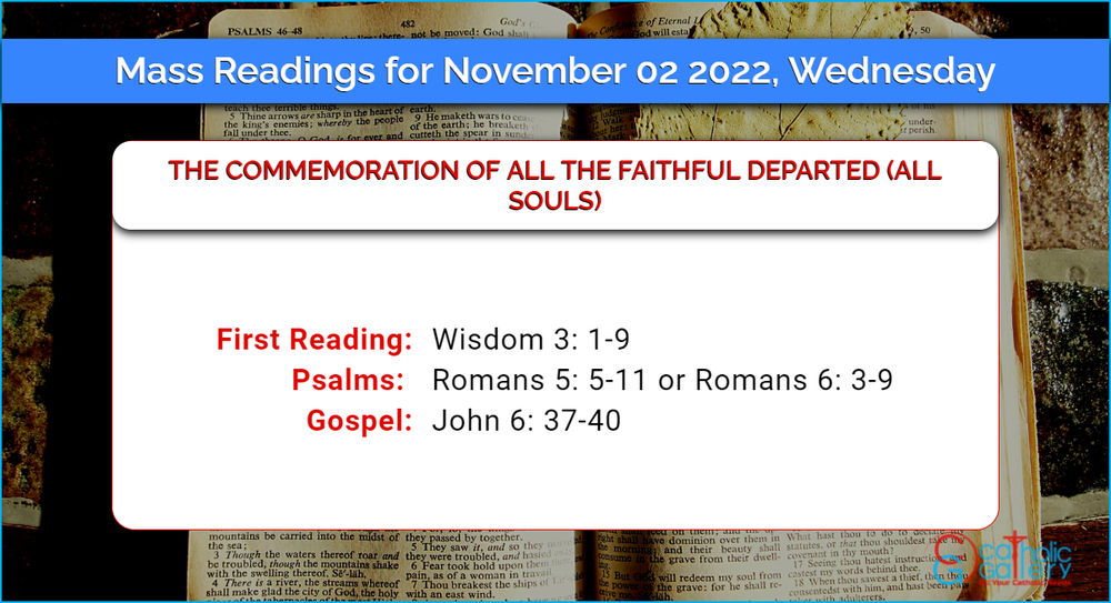 Daily Mass Readings For Wednesday 2 November 2022 Catholic Gallery