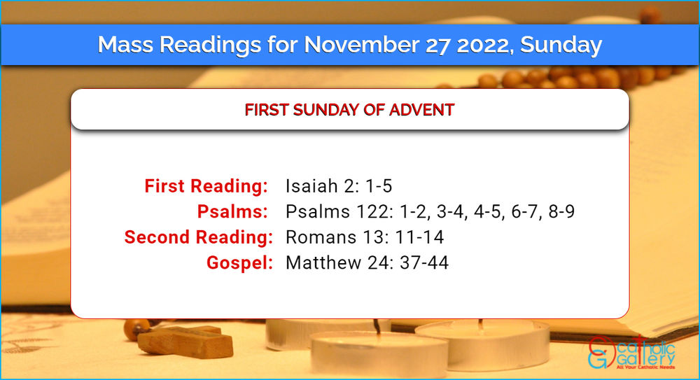 Daily Mass Readings 27th November 2022, Sunday