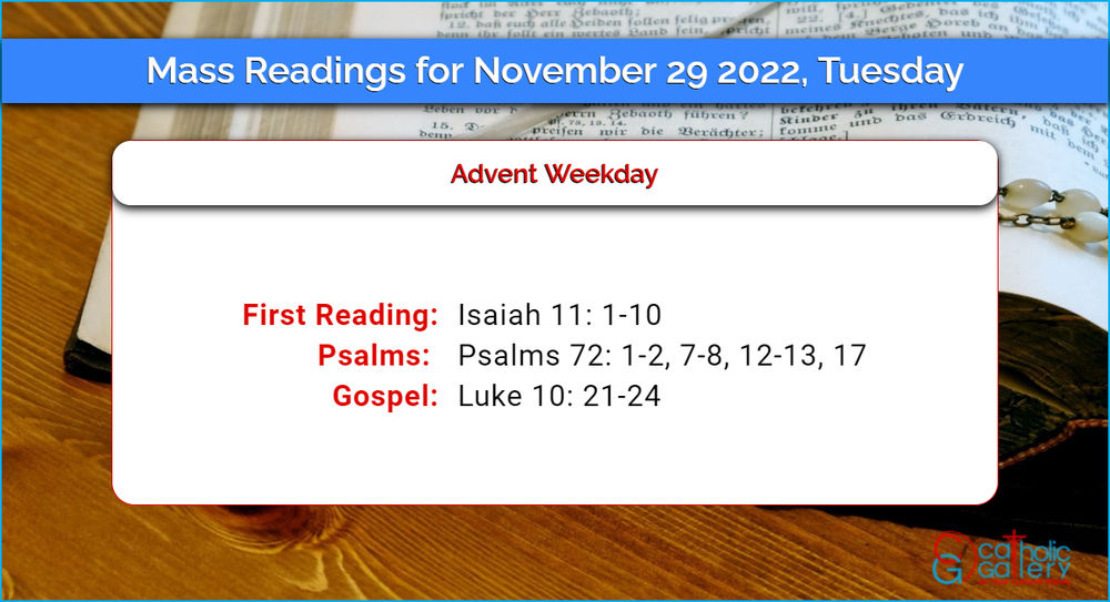 Daily Mass Readings 29th November 2022, Tuesday