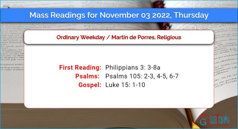 Daily Mass Readings for Thursday, 3 November 2022