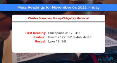 Daily Mass Readings for Friday, 4 November 2022