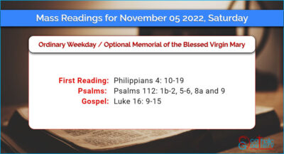 Daily Mass Readings for Saturday, 5 November 2022