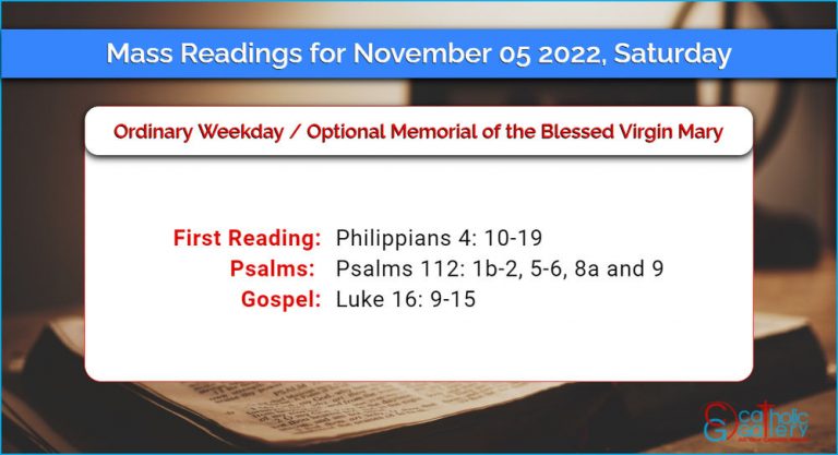 Daily Mass Readings for Saturday, 5 November 2022